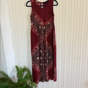 MINKPINK Red and Black Geometric Maxi Dress